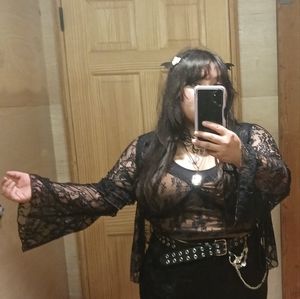 URBAN OUTFITTERS BLACK LACE CARDIGAN